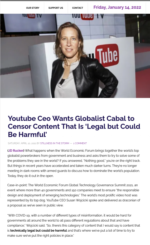 Screenshot 2022 01 14 at 08 44 31 Youtube Ceo Wants Globalist Cabal to Censor Content That Is ‘Legal but Could Be Harmful 3
